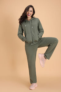 Zivame Knit Cotton Hoodie - Four Leaf Clover — thumbnail 5
